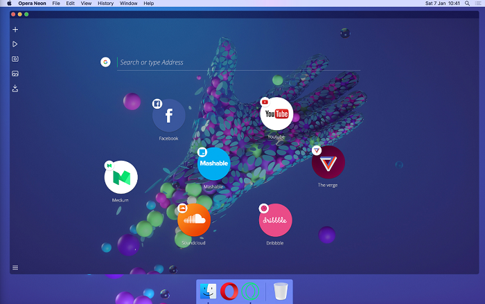 Neon is the new experimental browser of Opera and it looks like a mini operating system